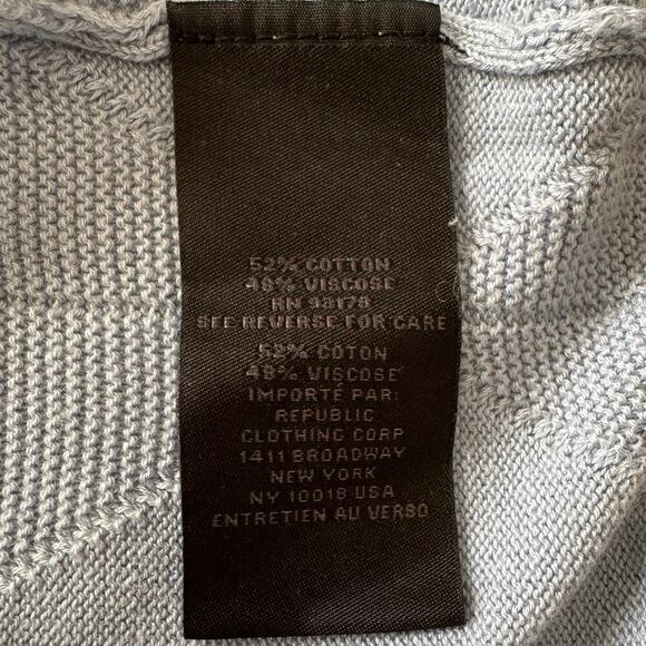 NWOT Magaschoni Argyle Knit Jacquard Pattern Short Sleeve Button Down Blue Men L - Picture 5 of 9